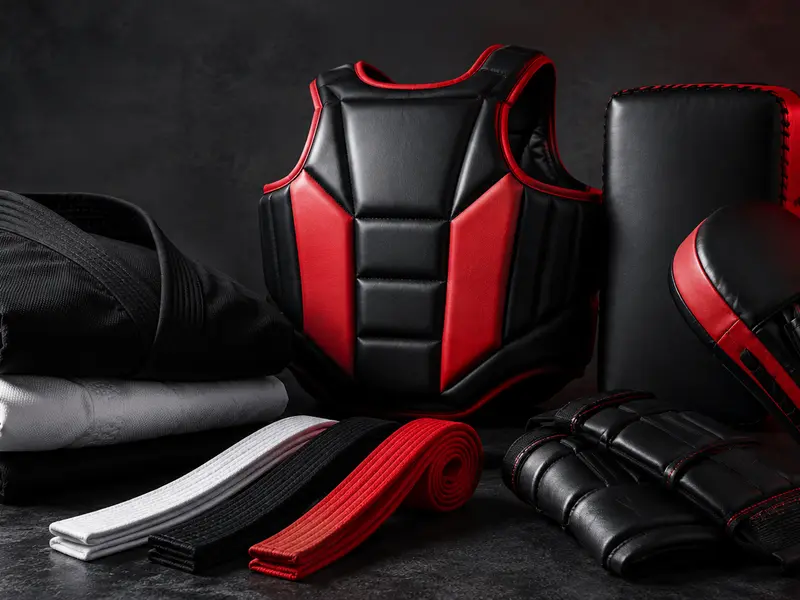 Custom martial arts uniforms, belts and protective equipment